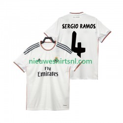 Real Madrid Heren Shirt met Bedrukking SERGIO RAMOS 4 2013 2014 Retro Thuis Korte Mouw