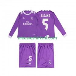 Real Madrid Kind Shirt met Bedrukking ZIDANE 5 2016 Retro Uit Lange Mouw