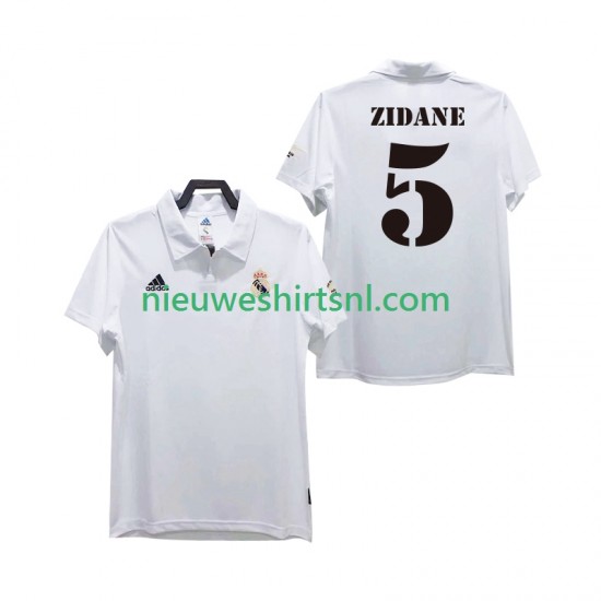 Real Madrid Heren Shirt met Bedrukking ZIDANE 5 2003 Retro Thuis 2002 Korte Mouw