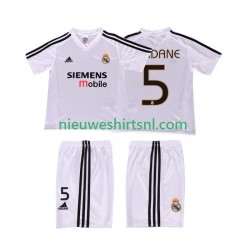 Real Madrid Kind Shirt met Bedrukking ZIDANE 5 5 Retro Thuis 2004 2002 Korte Mouw