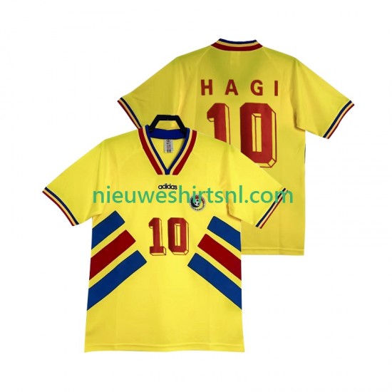 Roemenië Heren Shirt met Bedrukking Hagi 10 Retro Thuis 1994 Korte Mouw