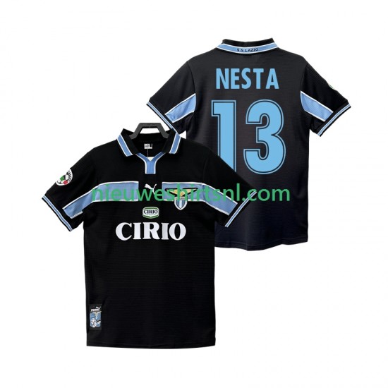 SS Lazio Heren Shirt met Bedrukking NESTA 13 1998 Retro Uit 1999 Korte Mouw