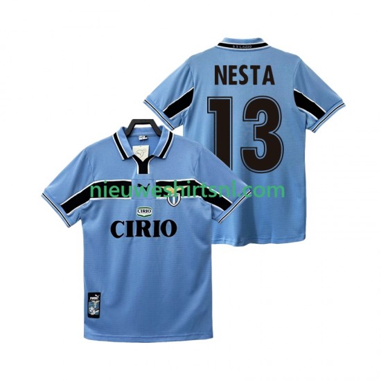 SS Lazio Heren Shirt met Bedrukking NESTA 13 1998 Retro Thuis 1999 Korte Mouw