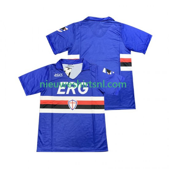 Sampdoria Heren Shirt met Bedrukking 1990 1991 Retro Thuis Korte Mouw