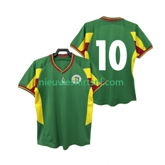 Senegal Heren Shirt met Bedrukking 10 Retro Uit 2002 Korte Mouw