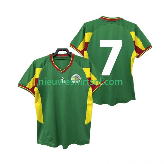 Senegal Heren Shirt met Bedrukking 7 Retro Uit 2002 Korte Mouw