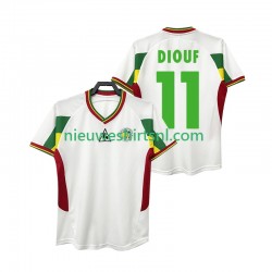Senegal Heren Shirt met Bedrukking DIOUF 11 Retro Thuis 2002 Korte Mouw