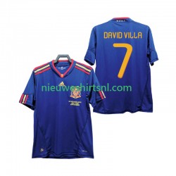 Spanje Heren Shirt met Bedrukking DAVID VILLA 7 Retro Uit 2010 Korte Mouw