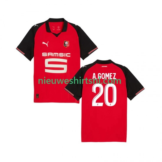 Stade Rennais Heren Shirt met Bedrukking Andres Gomez 20 Thuis 2025-2026 Korte Mouw