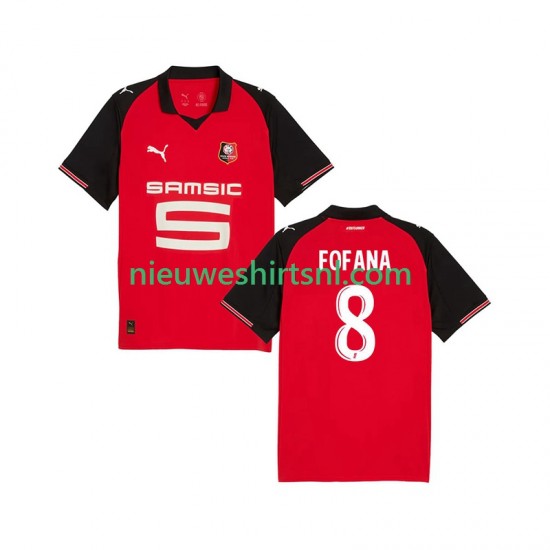 Stade Rennais Heren Shirt met Bedrukking Seko Fofana 8 Thuis 2025-2026 Korte Mouw