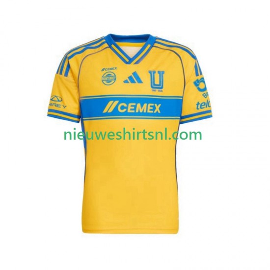 Tigres UANL Heren Shirt met Bedrukking Thuis 2025-2026 Korte Mouw