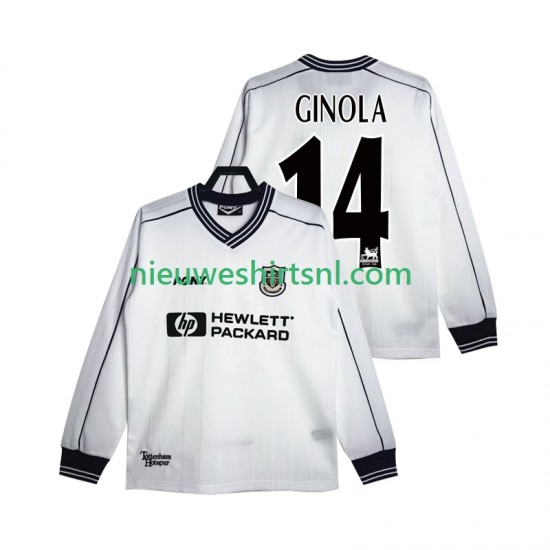 Tottenham Hotspur Heren Shirt met Bedrukking GINOLA 14 1997 Retro Thuis 1999 Lange Mouw