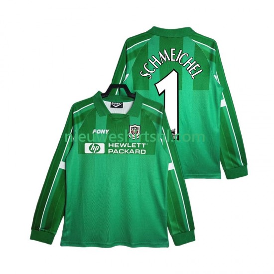 Tottenham Hotspur Heren Shirt met Bedrukking Doelman SCHMEICHEL 1 1997 Retro Thuis 1999 Lange Mouw