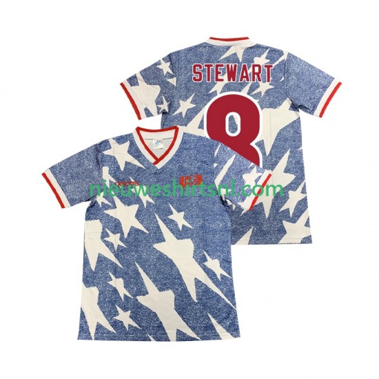 USA Heren Shirt met Bedrukking STEWART 8 Retro Uit 1994 Korte Mouw
