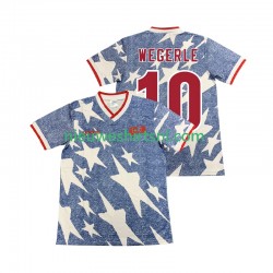 USA Heren Shirt met Bedrukking WEGERLE 10 Retro Uit 1994 Korte Mouw