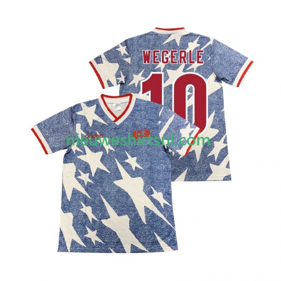 USA Heren Shirt met Bedrukking WEGERLE 10 Retro Uit 1994 Korte Mouw