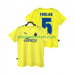 Villarreal CF Heren Shirt met Bedrukking FORLAN 5 2005 Retro Thuis 2006 Korte Mouw