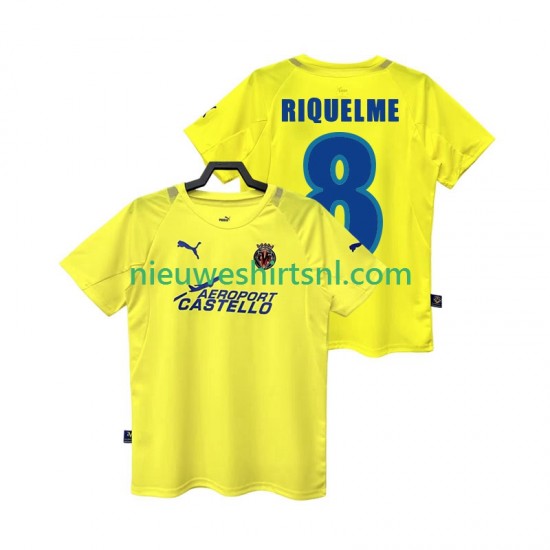 Villarreal CF Heren Shirt met Bedrukking RIQUELME 8 2005 Retro Thuis 2006 Korte Mouw