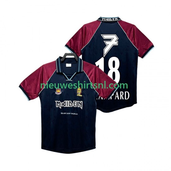 West Ham United Heren Shirt met Bedrukking LAMPARD 18 Iron Maiden Retro Thuis 1999 Korte Mouw
