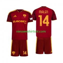 AS Roma Kind Shirt met Bedrukking Donyell Malen 14 Thuis 2026-2027 Korte Mouw