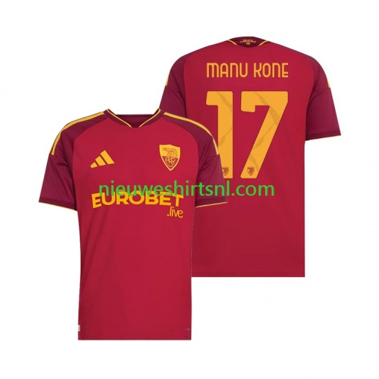 AS Roma Heren Shirt met Bedrukking Manu Kone 17 Thuis 2026-2027 Korte Mouw