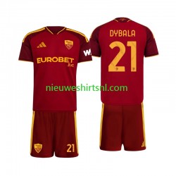 AS Roma Kind Shirt met Bedrukking Paulo Dybala 21 Thuis 2026-2027 Korte Mouw