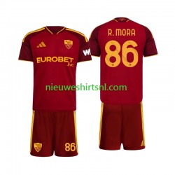 AS Roma Kind Shirt met Bedrukking Rodrigo Mora 86 Thuis 2026-2027 Korte Mouw