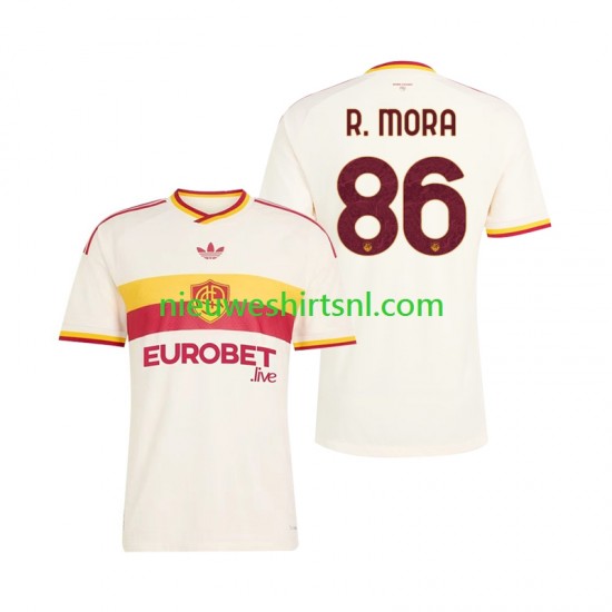 AS Roma Heren Shirt met Bedrukking Rodrigo Mora 86 Uit 2026-2027 Korte Mouw