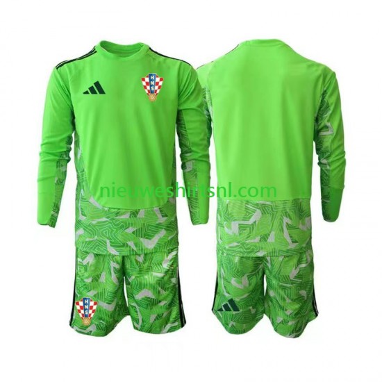 Kroatië Kind Shirt met Bedrukking Doelman Thuis 2026-2027 Lange Mouw
