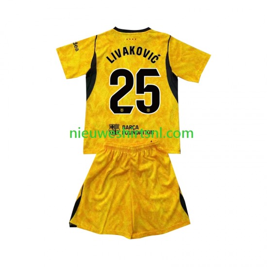 FC Barcelona Kind Shirt met Bedrukking Doelman Dominik Livakovic 25 Vierde 2026-2027 Korte Mouw