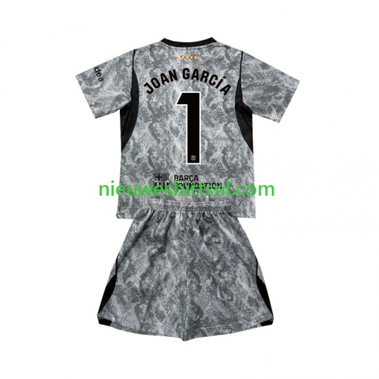 FC Barcelona Kind Shirt met Bedrukking Doelman Joan Garcia 1 Uit 2026-2027 Korte Mouw