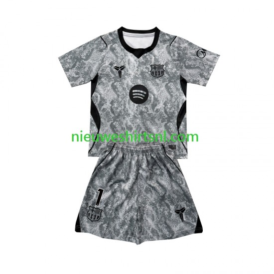 FC Barcelona Kind Shirt met Bedrukking Doelman Joan Garcia 1 Uit 2026-2027 Korte Mouw