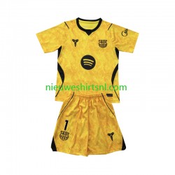 FC Barcelona Kind Shirt met Bedrukking Doelman Joan Garcia 1 Vierde 2026-2027 Korte Mouw