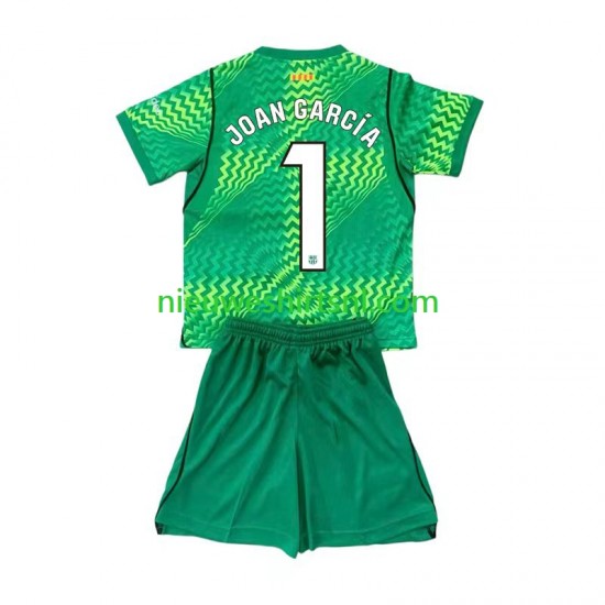 FC Barcelona Kind Shirt met Bedrukking Doelman Joan Garcia 1 Thuis 2026-2027 Korte Mouw
