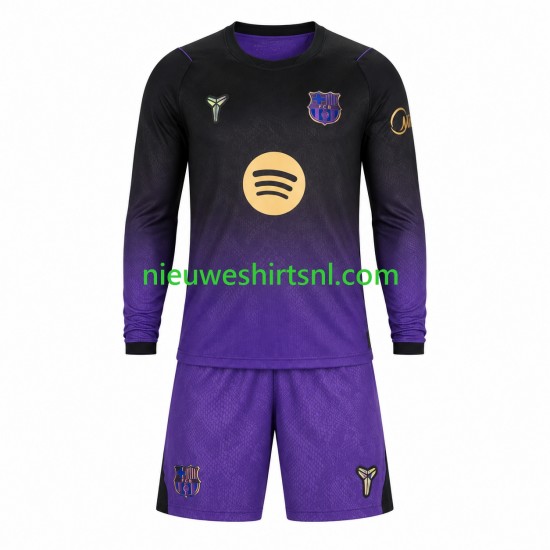 FC Barcelona Kind Shirt met Bedrukking Uit 2026-2027 Lange Mouw
