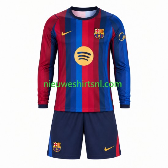 FC Barcelona Kind Shirt met Bedrukking Thuis 2026-2027 Lange Mouw