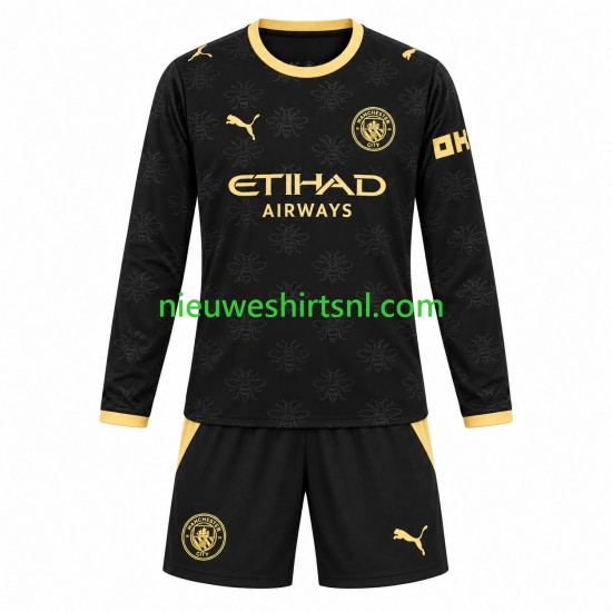 Manchester City Kind Shirt met Bedrukking Uit 2026-2027 Lange Mouw