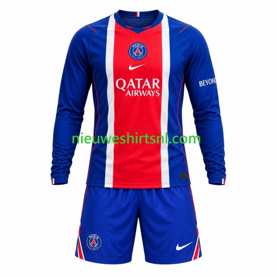 Paris Saint-Germain Kind Shirt met Bedrukking Thuis 2026-2027 Lange Mouw