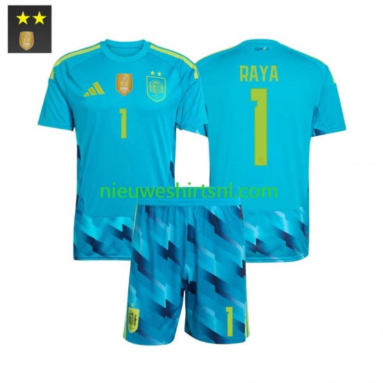 Spanje Kind Shirt met Bedrukking Doelman David Raya 1 Thuis 2026-2027 Korte Mouw