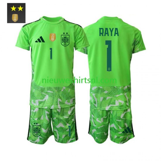 Spanje Kind Shirt met Bedrukking Doelman David Raya 1 Derde 2026-2027 Korte Mouw