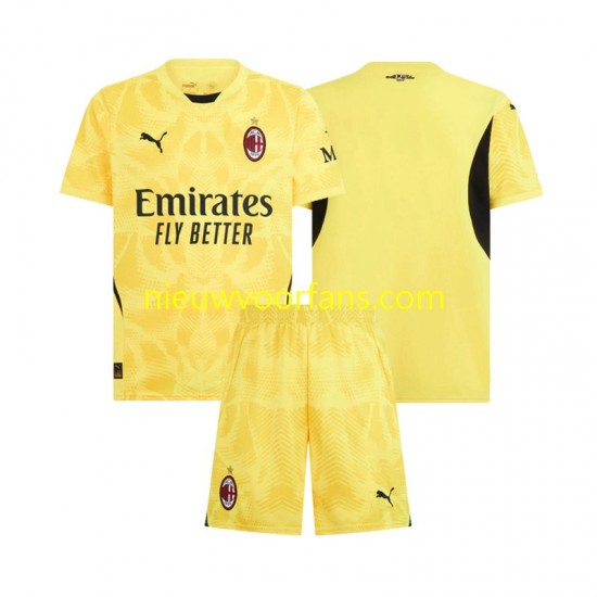 AC Milan Kind Shirt met Bedrukking Doelman Uit 2024-2025 Korte Mouw