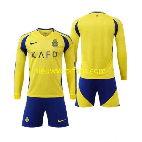 Kind Shirt met Bedrukking Al Nassr Thuis 2024-2025 Lange Mouw