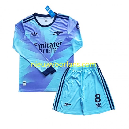 Arsenal Kind Shirt met Bedrukking Odegaard 8 Derde 2024-2025 Lange Mouw