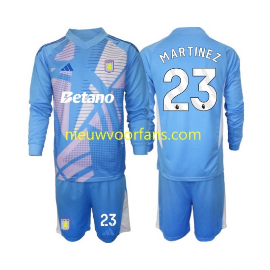 Aston Villa Kind Shirt met Bedrukking Doelman Emiliano Martinez 23 Derde 2024-2025 Lange Mouw