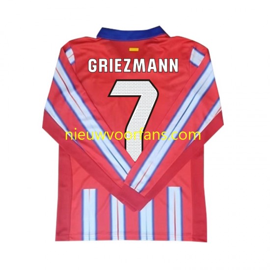 Atlético Madrid Heren Shirt met Bedrukking Antoine Griezmann 7 Thuis 2024-2025 Lange Mouw