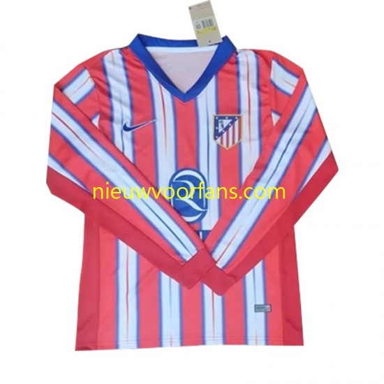 Atlético Madrid Heren Shirt met Bedrukking Thuis 2024-2025 Lange Mouw
