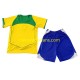 Brazilië Kind Shirt met Bedrukking Retro Thuis 2004 Korte Mouw
