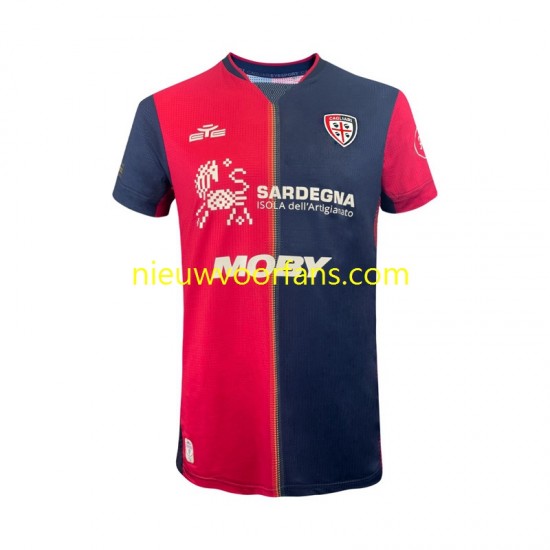 Cagliari Heren Shirt met Bedrukking Thuis 2024-2025 Korte Mouw