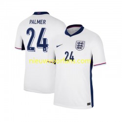 Engeland Heren Shirt met Bedrukking Cole Palmer 24 Thuis 2024 Korte Mouw