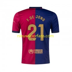 FC Barcelona Heren Shirt met Bedrukking F. DE JONG 21 Thuis 2024-2025 Korte Mouw